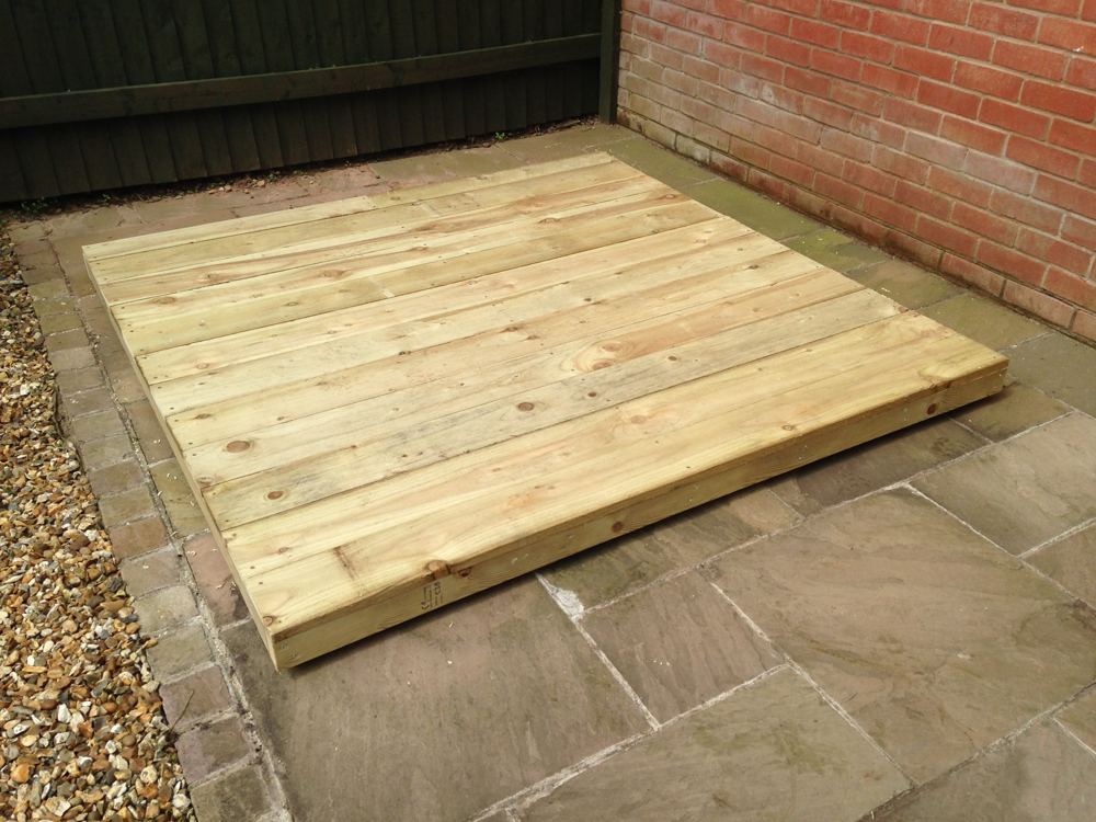 Custom timber shed: base boarded
